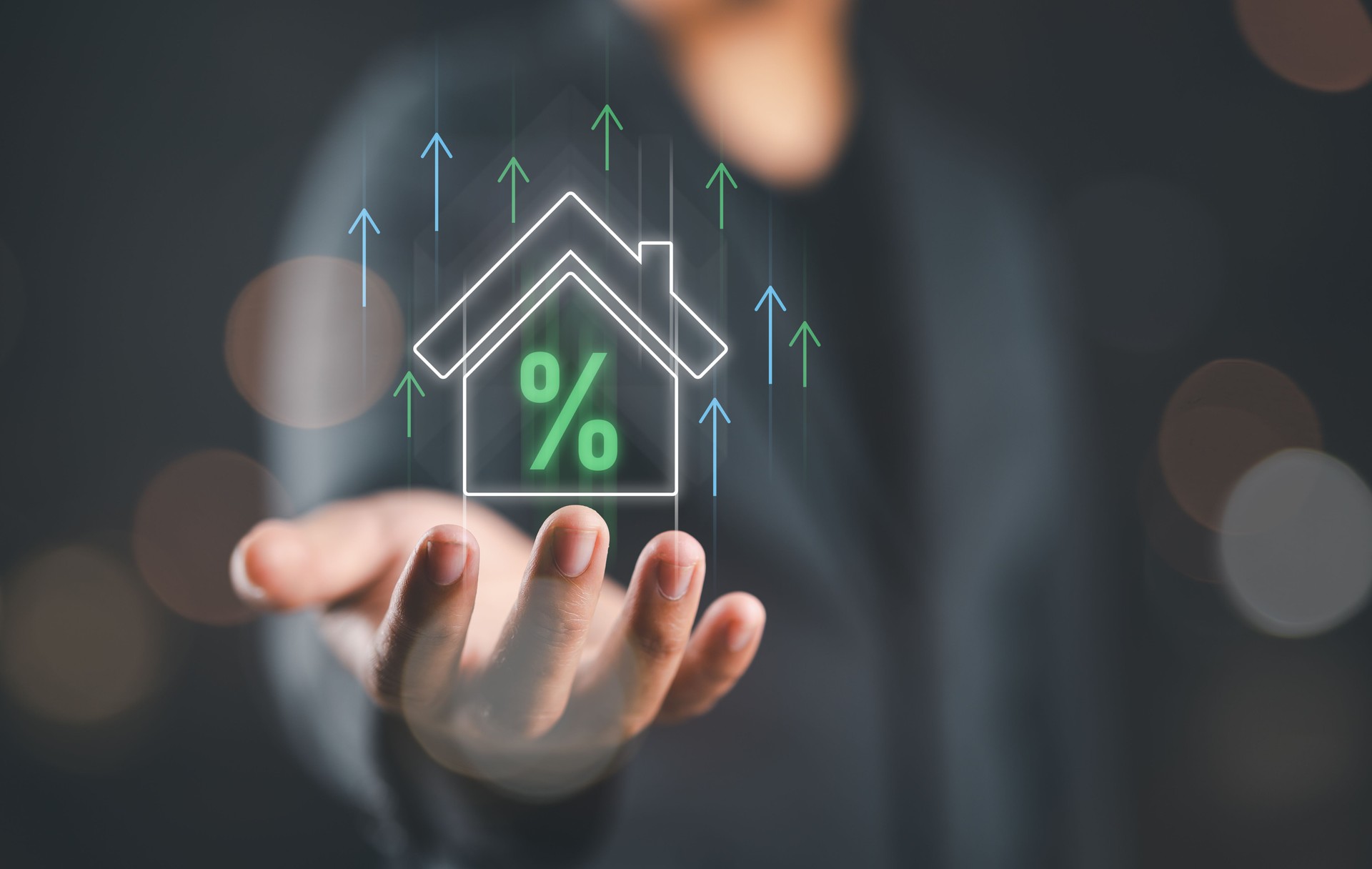 Real estate investment concept. Insurance real property mortgage and analyzing mortgage loan home. Interest rate, Investment planning, business real estate.